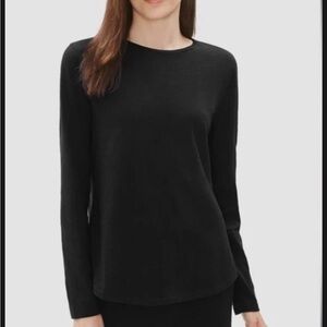 EILEEN FISHER Women's Long Sleeve Black Round Neck 92% Tencel T
Shirt Size M